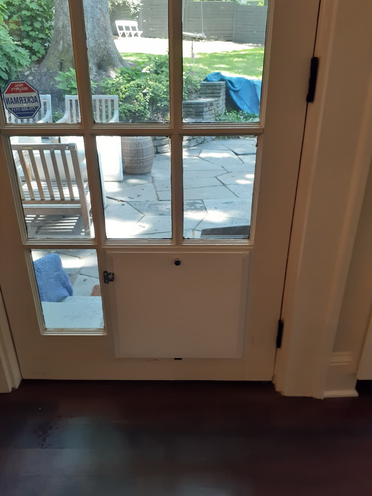 Real Elite Pet Doors installation — a custom-fitted pet door in a Georgia home