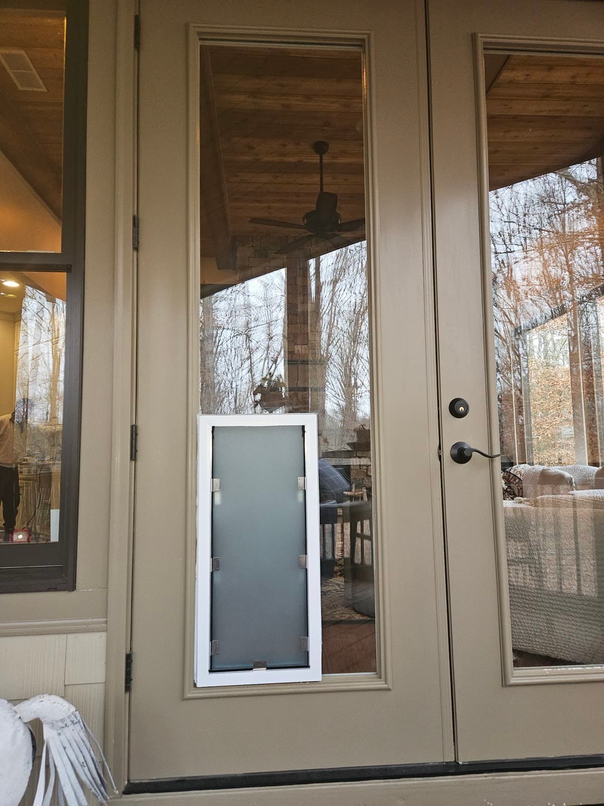 Real Elite Pet Doors installation — a custom-fitted pet door in a Georgia home
